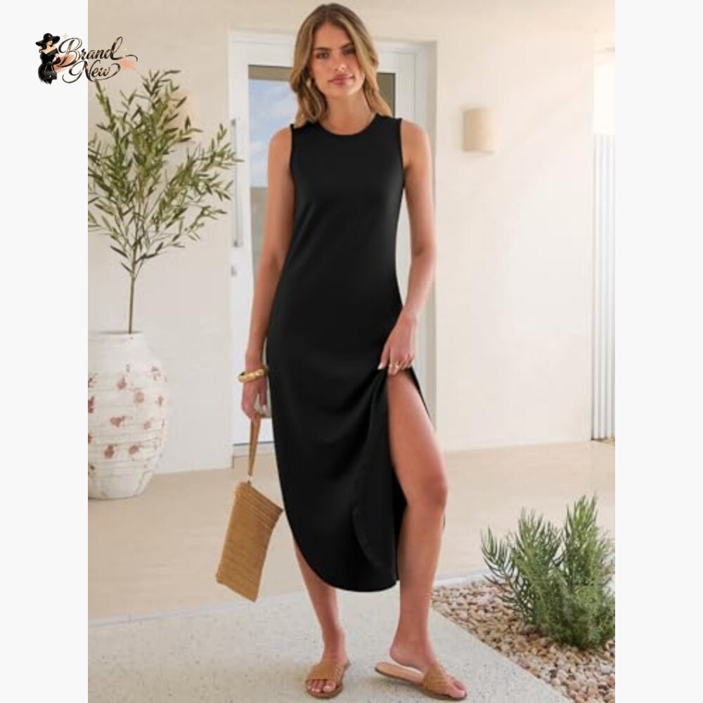 Rayon Polyester Elastane Maxi Dress Sleeveless Ca… - image 3